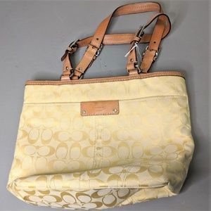 Coach Hampton Yellow and Tan Trim Bag